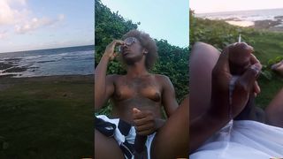 BATI UMA PUNHETA NA PRAIA COM PESSOAS PASSANDO POR PERTO!