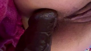 BIG BLACK DILDO COCK WET CLOSE UP