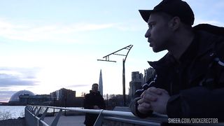 Horny brunette chick banged by two nasty peckers