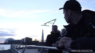 Horny brunette chick banged by two nasty peckers