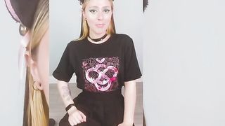 Pretty cat girl asks you to join her and watch anime together