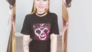 Pretty cat girl asks you to join her and watch anime together