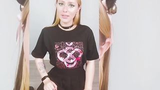 Pretty cat girl asks you to join her and watch anime together