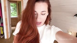 Masturbating huge dildo without taking off my jeans