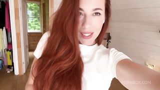 Masturbating huge dildo without taking off my jeans