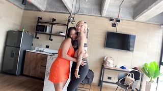 POV Threesome with Busty Latina MILFs