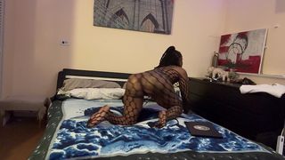 OILED BOOTY IN FISHNETS CLEANING ASMR