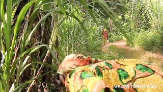 POV anal public fuck in the bush between two villagers during a meeting after the fields on African porn movies