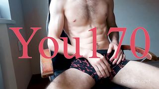 athletic guy masturbates his dick and waits for you to fuck in the mouth