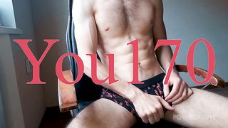 athletic guy masturbates his dick and waits for you to fuck in the mouth