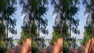 COCK JERKING AND CUMSHOT IN THE FRESH AIR TO THE SOUNDS OF THE FOREST AND NATURE.