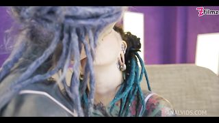 FFM TATTOO threesome with two alternative TEENS, ANAL group sex, ATM, gapes, blowjob, rough sex (goth, punk, alt porn) ZF043