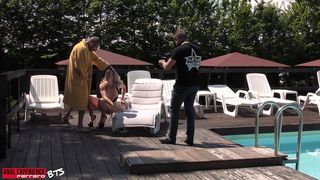 BTS of the scene: First anal ever 0% pussy for this New girl, she's love huge cock when it destroys her ass!