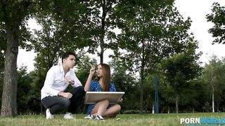 Stunning Busty Brunette Fucks Stranger