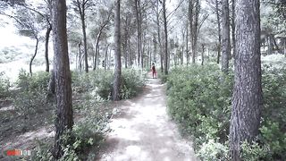 Beautiful blonde Nicky Wayne gets her ass fucked in the woods by Max Casanova