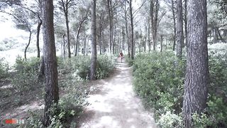 Beautiful blonde Nicky Wayne gets her ass fucked in the woods by Max Casanova