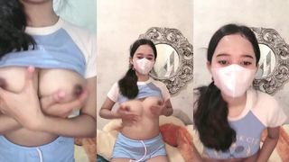 PETITE ASIAN CHICK SHOWING HER BIG TITS & TIGHT PUSSY ON CAM