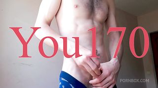 a guy with a beautiful body of an athlete jerks off his dick