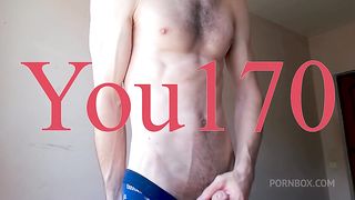 a guy with a beautiful body of an athlete jerks off his dick