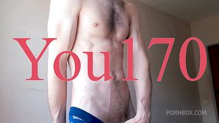 a guy with a beautiful body of an athlete jerks off his dick
