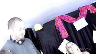 French blonde babe Cassandra Delamour threesome with double penetration