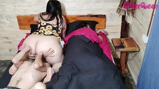 CAREFULLY IN BED WHILE STEPMOM FUCK STEPSON