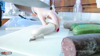 Spanish milf dismantled in the kitchen with a big blow of sausage in the ass