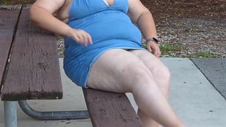 OUTDOOR - WHITE MATURE BUSTY MILF IN MINI DRESS SHOWING OFF BIG JUICY ASS AND FLASHING PUSSY CLOSE UP WHILE PISSING IN PUBLIC - UPSKIRT - FAT ASS - BIG NATURAL TIT - BBW SSBBW