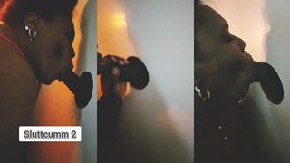 SUCKING BIG BLACK DICK AT PEACHES IN FAYETTEVILLE... SLUTTCUMM2