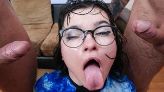 FIRST DP! FUCKING SLUT TANK GIRL GETS HARD DOUBLE PENETRATION FROM THREE BIG COCKS EKS391