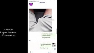 O fetiche dele e me ver com o short marcando meu brinquedo