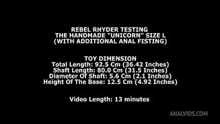 Rebel Rhyder Testing The Handmade Unicorn L (With Additional Anal Fisting) TWT276