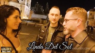 [DRY] Awesome 0% Pussy session for Linda Del Sol by 2 stalking tourists, Rough Sloppy face fucking, Ball deep anal