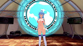 AQUA BIG BOOBS AND ASS IN STAGE HENTAI ANIMATION 3D GAME
