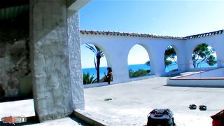 Skinny babe Gabrielle Neva gets ass fucked at the beach