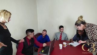 OFFICE GONE MAD WHEN TWO BLONDES SHOWS UP