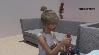 MY DORM 22 - DAPHNE CAUGHT WHILE SCARLETT GIVING HANDJOB TO MARK