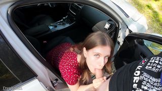 I SEDUCED MY DRIVER - GAVE HIM A SLOPPY BLOWJOB AND SWALLOWED EVERY DROP