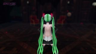 MIKU HATSUNE UNDRESS DANCE HENTAI PUSSY PLUG TOY REVERSIBLE CAMPAIGN SONG MMD 3D GREEN HAIR
