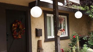 Avril and Sara break away from a party so Avril can lick her from behind and Sara returns the favor