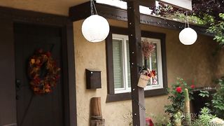 Avril and Sara break away from a party so Avril can lick her from behind and Sara returns the favor