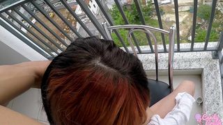 CREAMPIED HER ASS AFTER BREAKFAST ON THE BALCONY