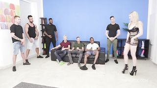 7on1 Double anal Gang Bang, Rebel Rhyder, 7on1, DAP, Rough, Gapes, Creampie, Cum in Mouth, Swallow GIO2281