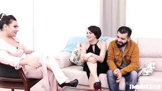 Threesome! The chubby and the skinny fucking the ass a lot.