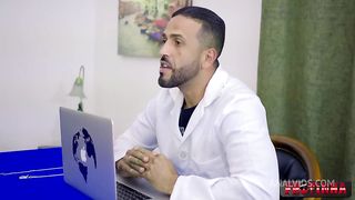 The horny blonde is hypnotized and does anal with the doctor