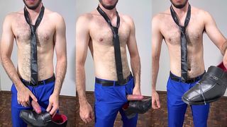 HUGE CUMSHOT OVER MY SUIT SHOES