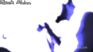 Destruindo e mostrando a flor vermelha de dentro do cu da peituda enquanto ela goza molhando a cama toda