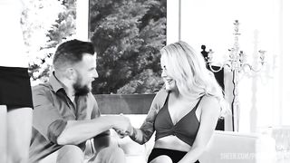 Lesbo BFFs Shalina Devine and Isabelle Deltore Seduce the Office Shy Guy GP2416