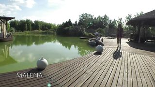 The insatiable slut Malena takes a cock in the ass and one in pussy and more in the mouth! Gangbang