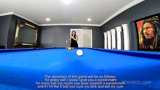 MESERA BILLAR EL LEON PIERDE APUESTA EN JUEGO BOLA EIGHT